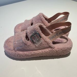 Juicy Couture Pink Fuzzy Slides Women’s 9